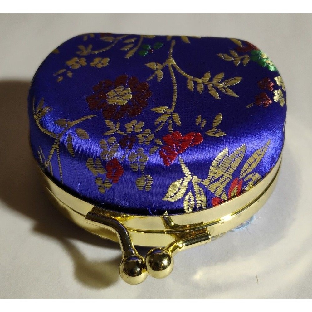 Vintage Floral Half Moon Jewelry Box